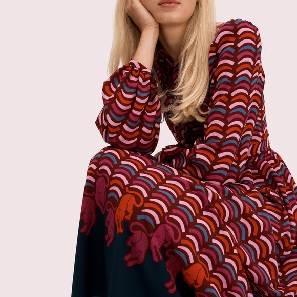 Kate Spade BNWOT Rawr Crepe midi dress - Picture 8 of 10